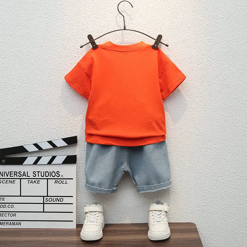 2Pcs Baby Boys T-Shirt and Pants Set