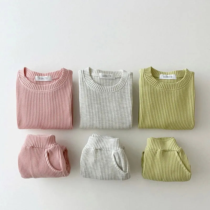 Waffle Chic 2PCs Set: Sweatshirt & Pants