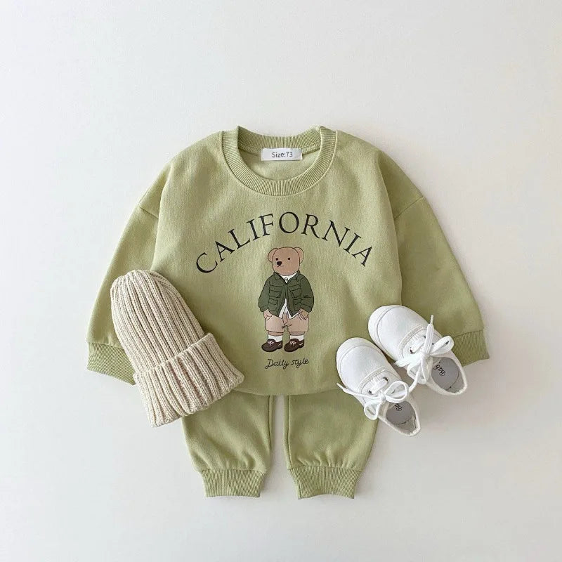 Cartoon Bear 2PCs Set: Pant & Sweatshirt