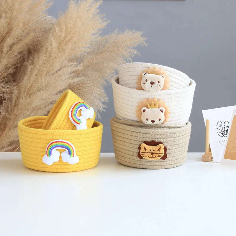 Cartoon Animals Hand-Woven Storage Basket