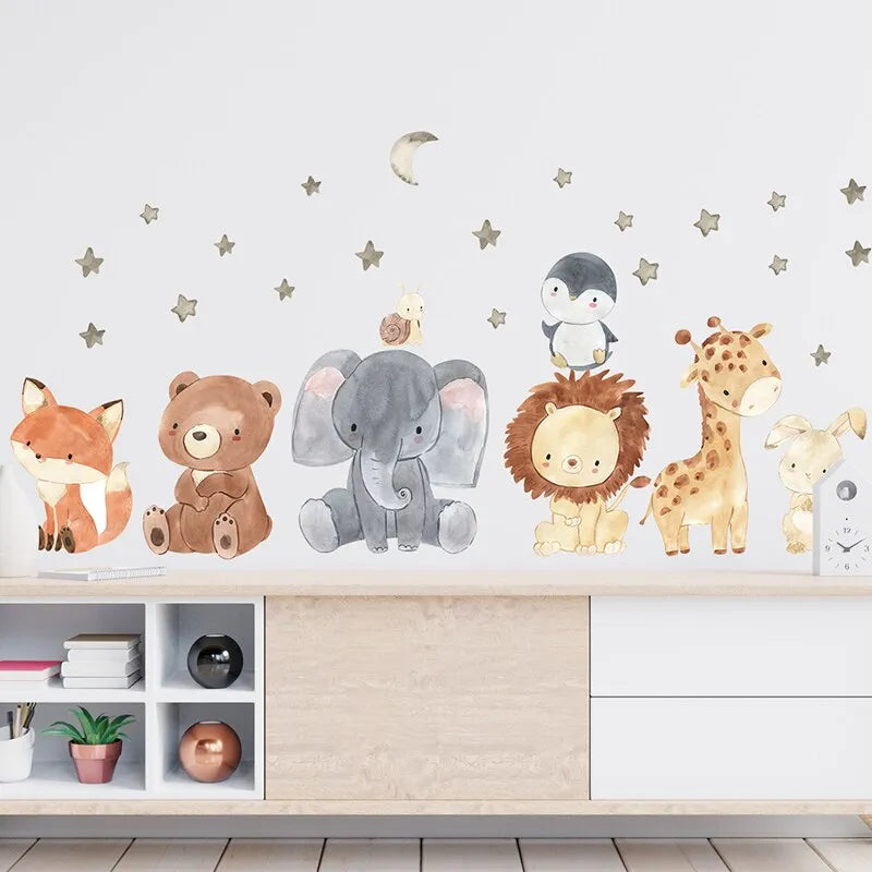 Adorable Safari Pals Wall Stickers for Kids' Rooms