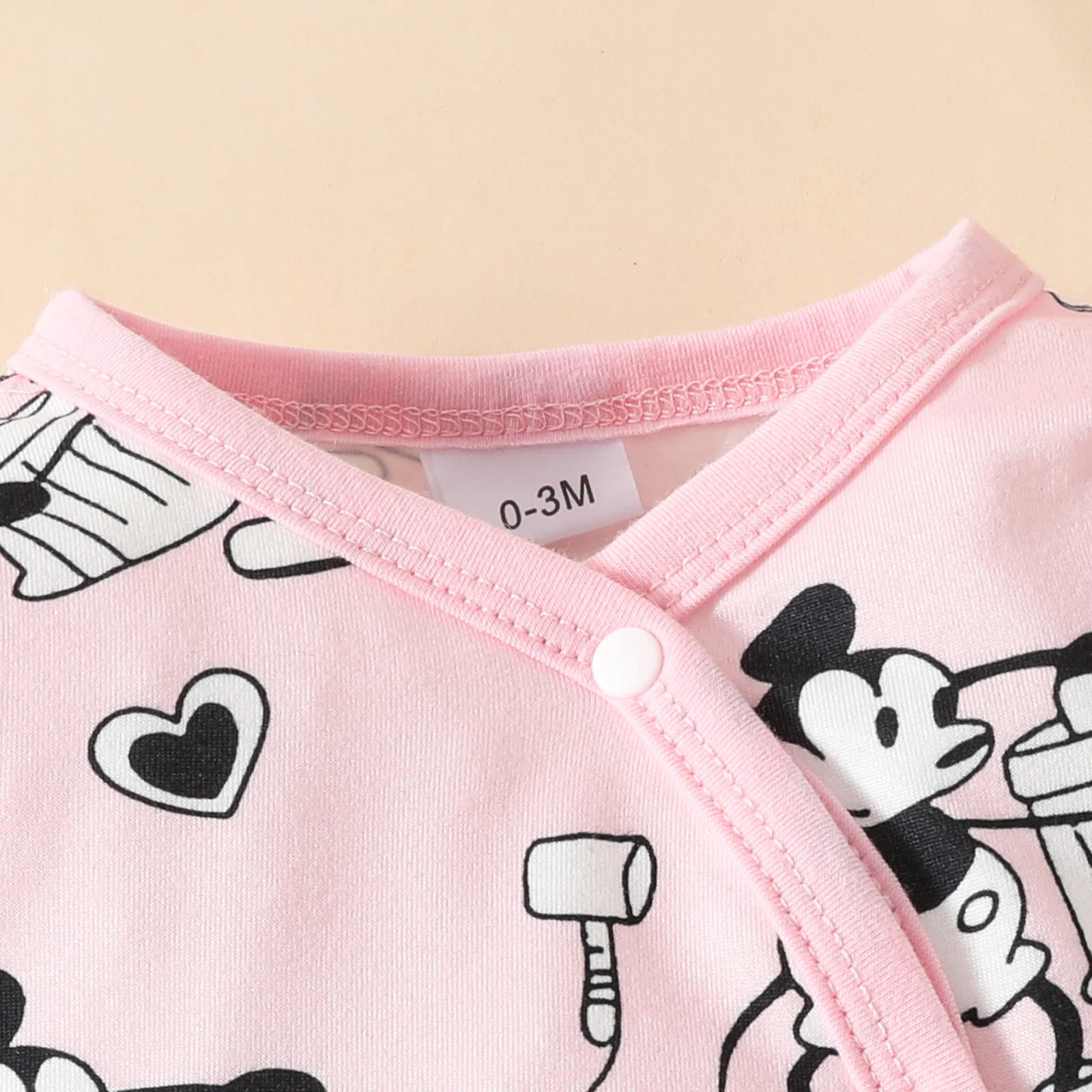 Cartoon Mouse Long Sleeve Baby Romper & Headband