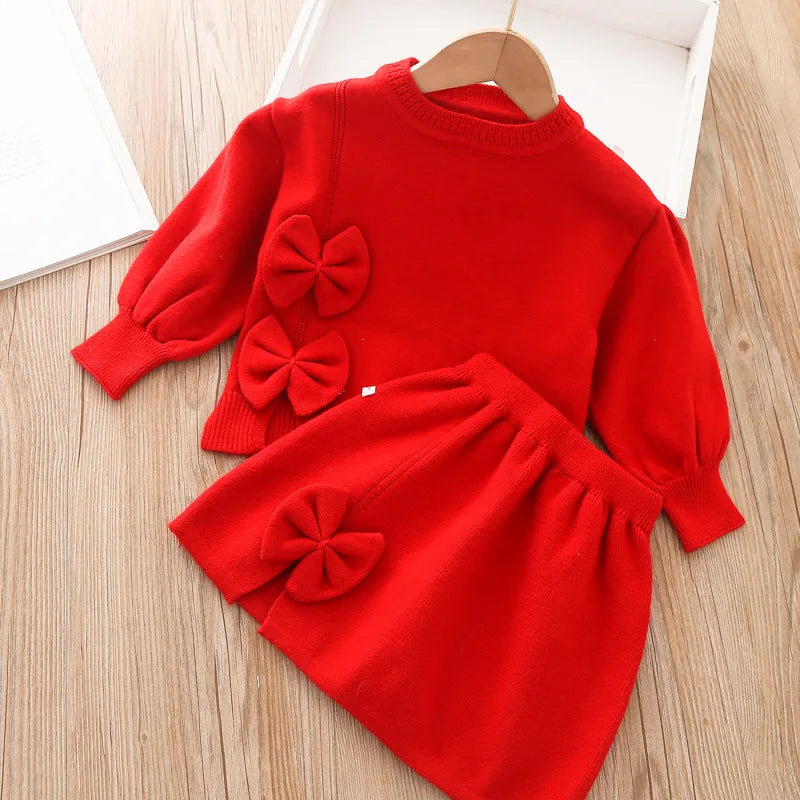 Girls Sweater & Skirt 2PCs Set