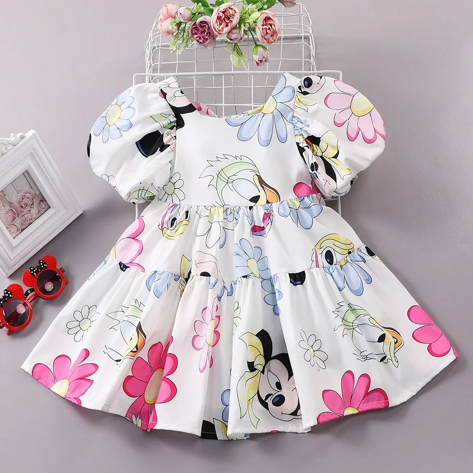 Disney Mickey Girl Puff Sleeve Backless Dress