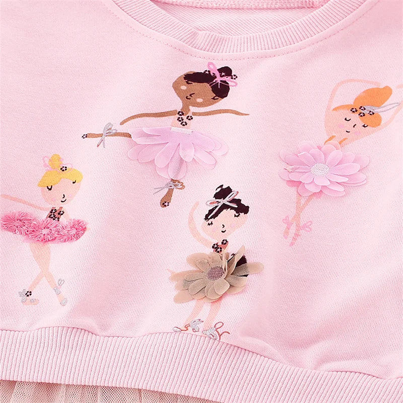 Jumping Meters New Arrival 2-7T Fairy Applique Baby Clothes Hot Selling Girls Sweatshirts Toddler Costume Hooded Shirts