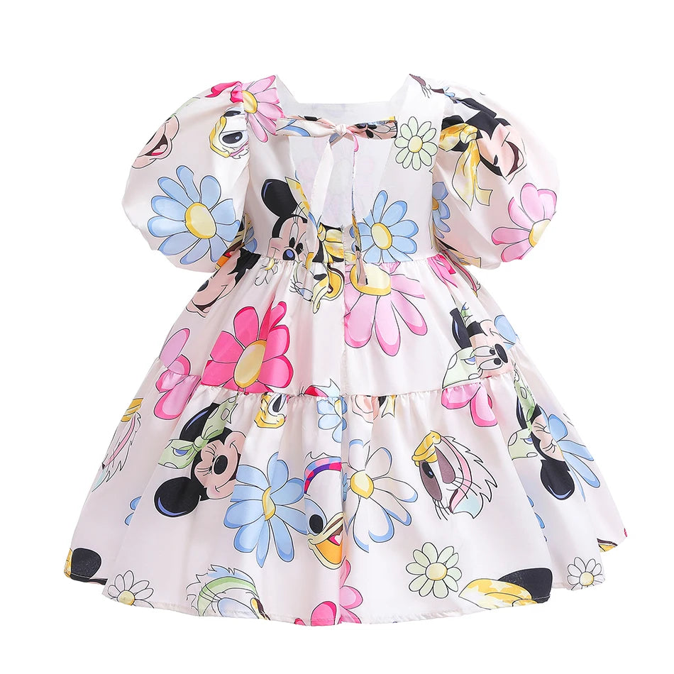 Disney Mickey Girl Puff Sleeve Backless Dress