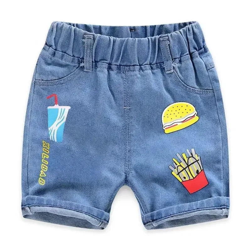 Kids Elastic Waist Jeans Shorts