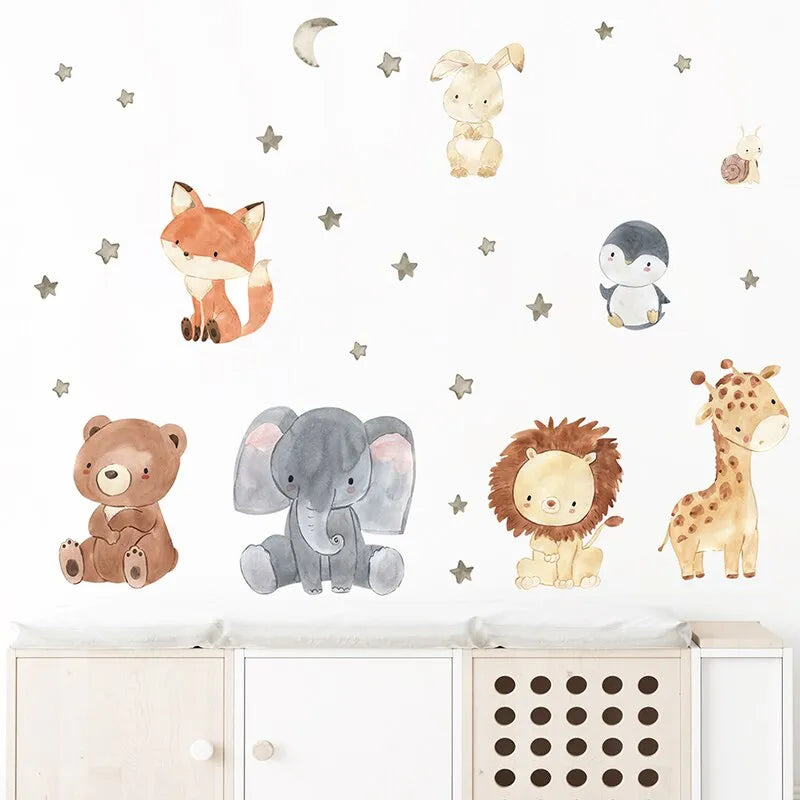 Adorable Safari Pals Wall Stickers for Kids' Rooms