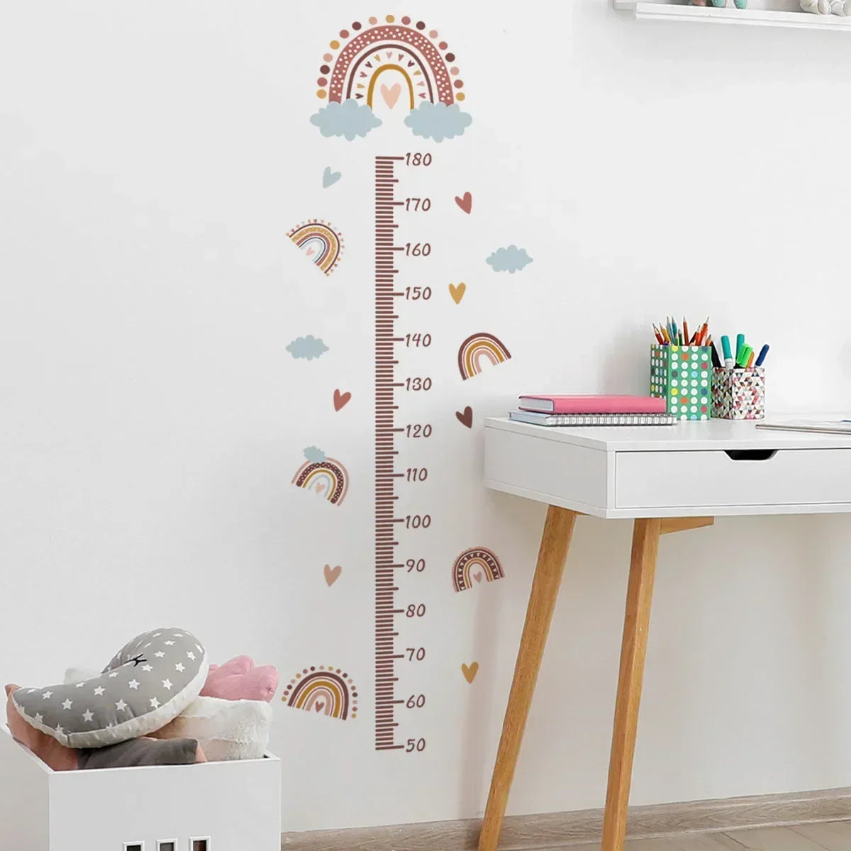 Rainbow Growth Chart Wall Stickers: Fun and Functional Kids' Room Decor