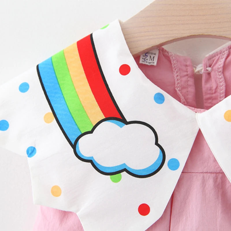 Summer Rainbow Baby Girl Party Dress