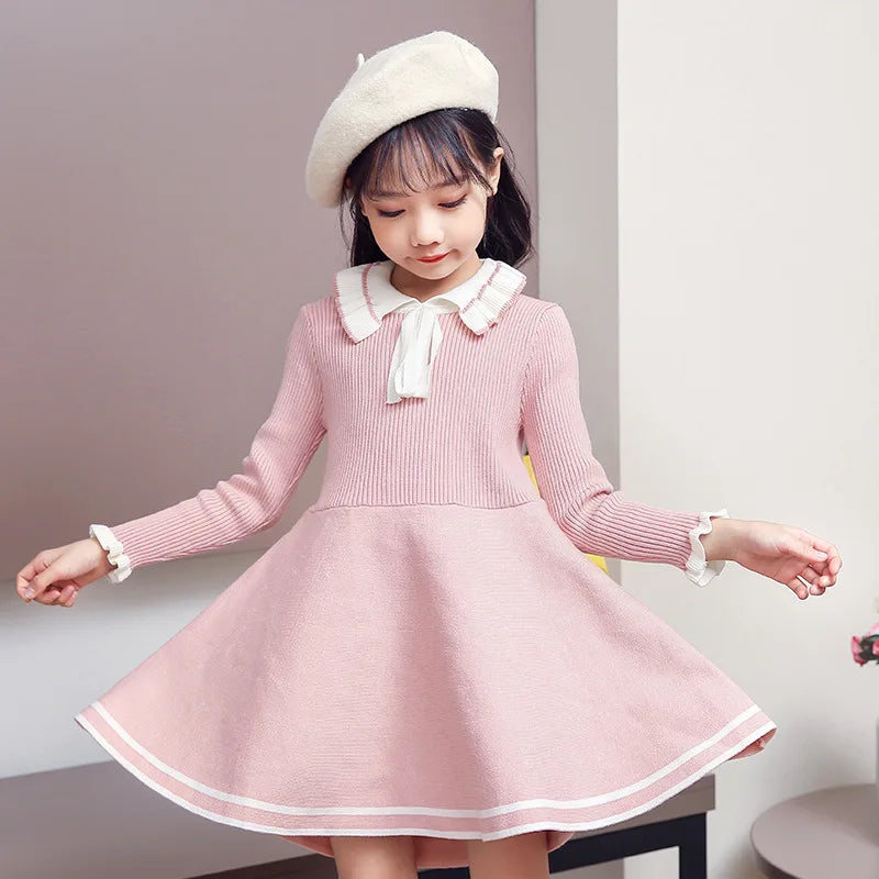 Pleated Princess Knitted Sweater Dress