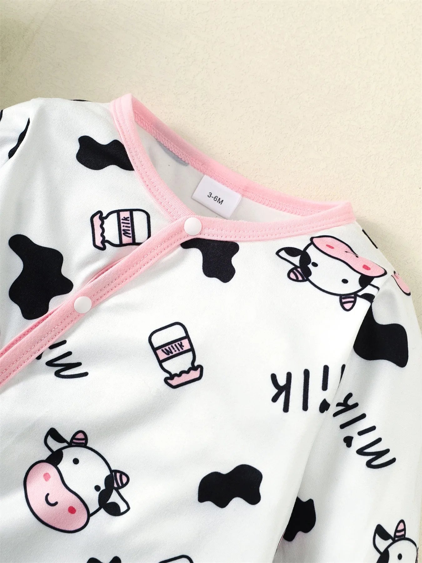 Cow Print Baby Romper & Headband Set