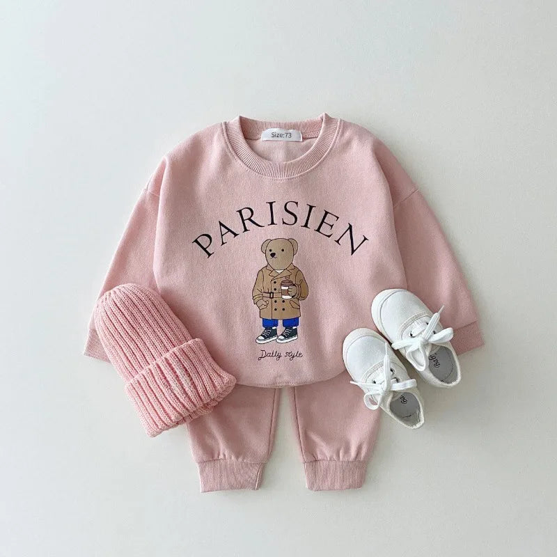 Cartoon Bear 2PCs Set: Pant & Sweatshirt