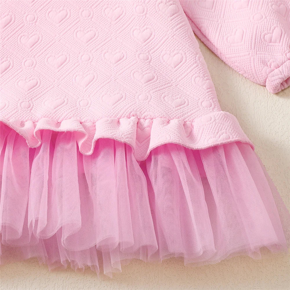 Hearts Princess Ruffled Tulle Dress