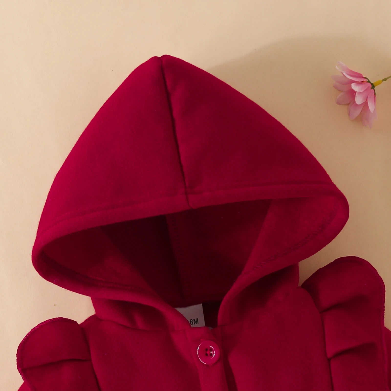 Ruffled Fleece Single Breasted Hooded Coat