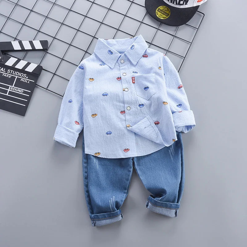 Baby Casual Full Sleeve Shirt with Pants Set