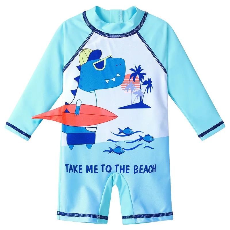 Kids Long Sleeve One Piece Bathing Suit