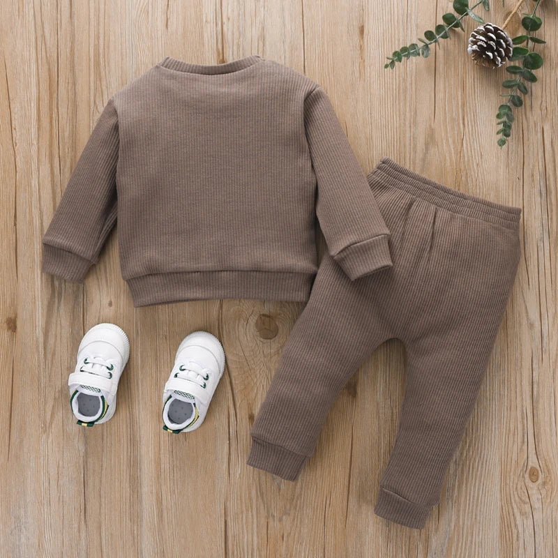 Bear Patch Toddler Casual Set: Top & Sweatpant