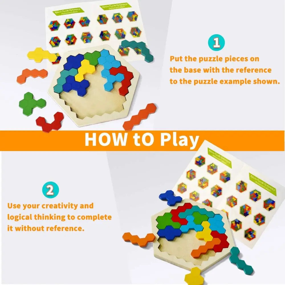 3D Brain Teasers Wooden Puzzles for Kids & Adults