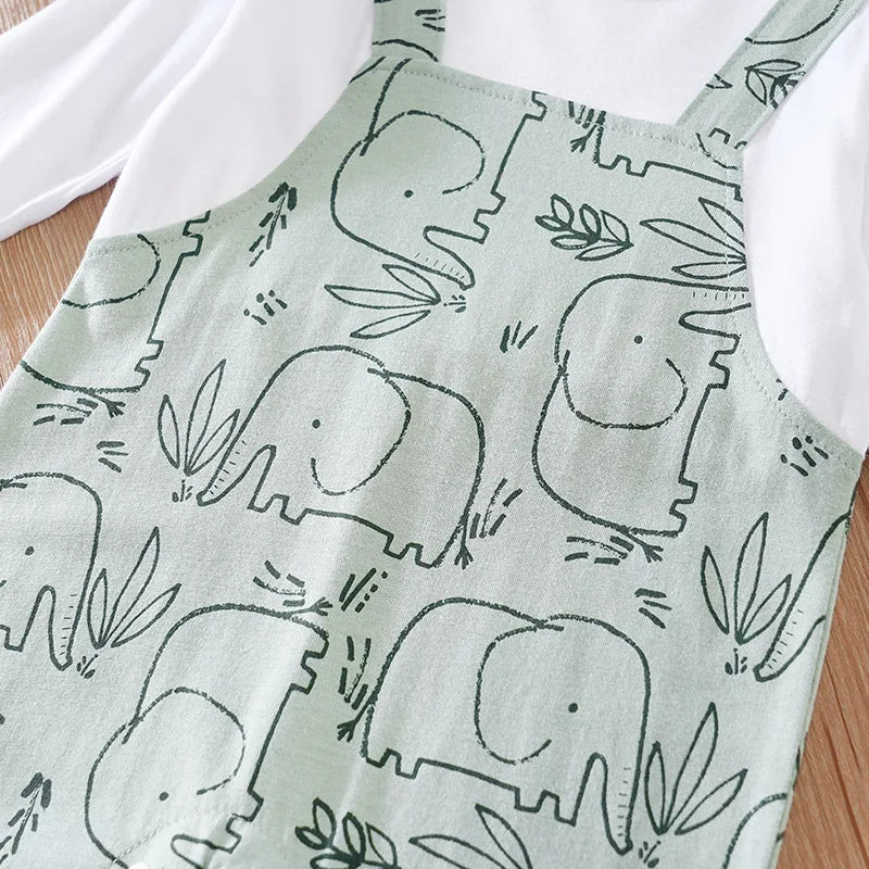 Elephant Print Bodysuit Set