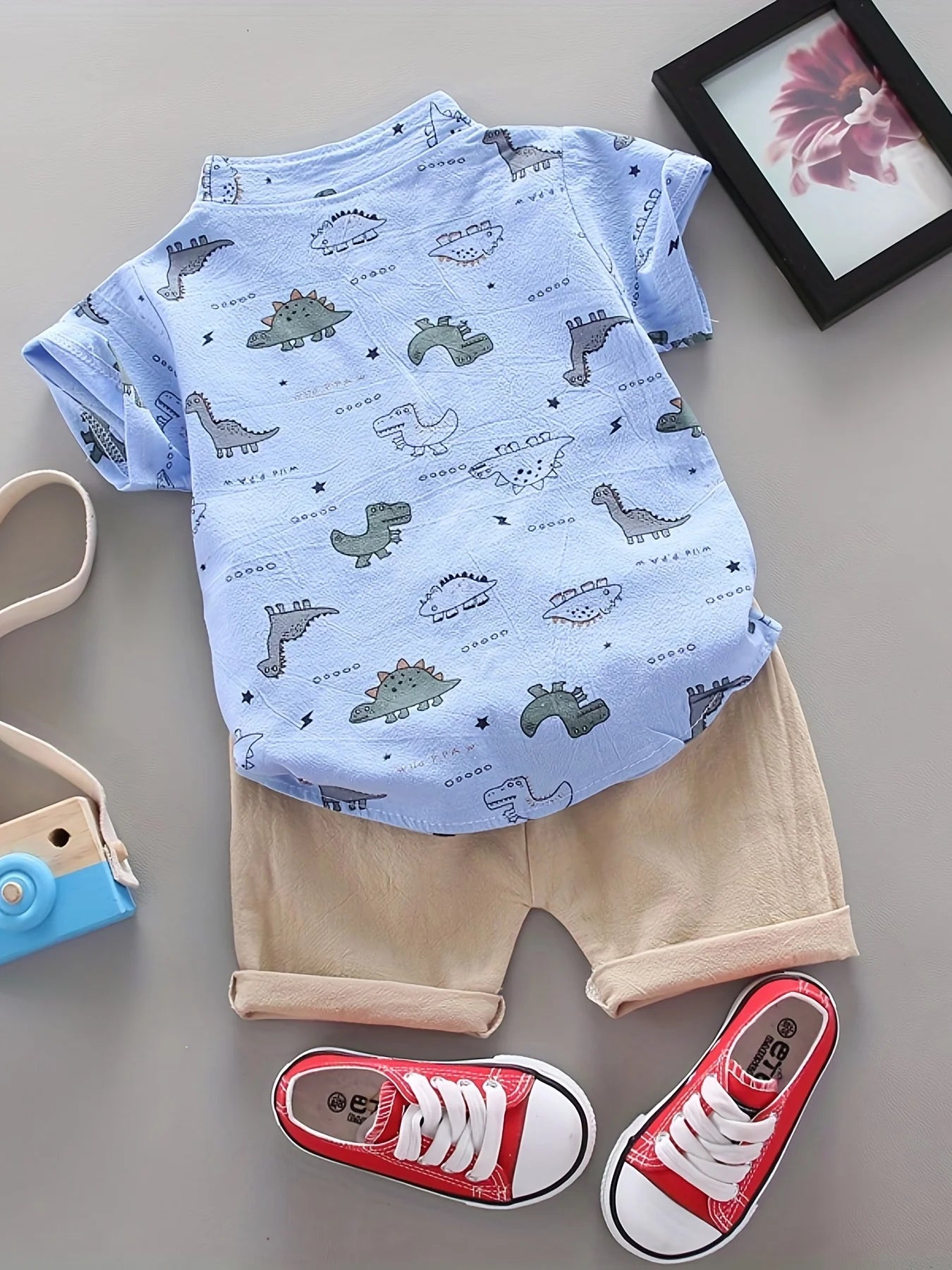 Kids Full Print Short sleeve Shirt with Shorts