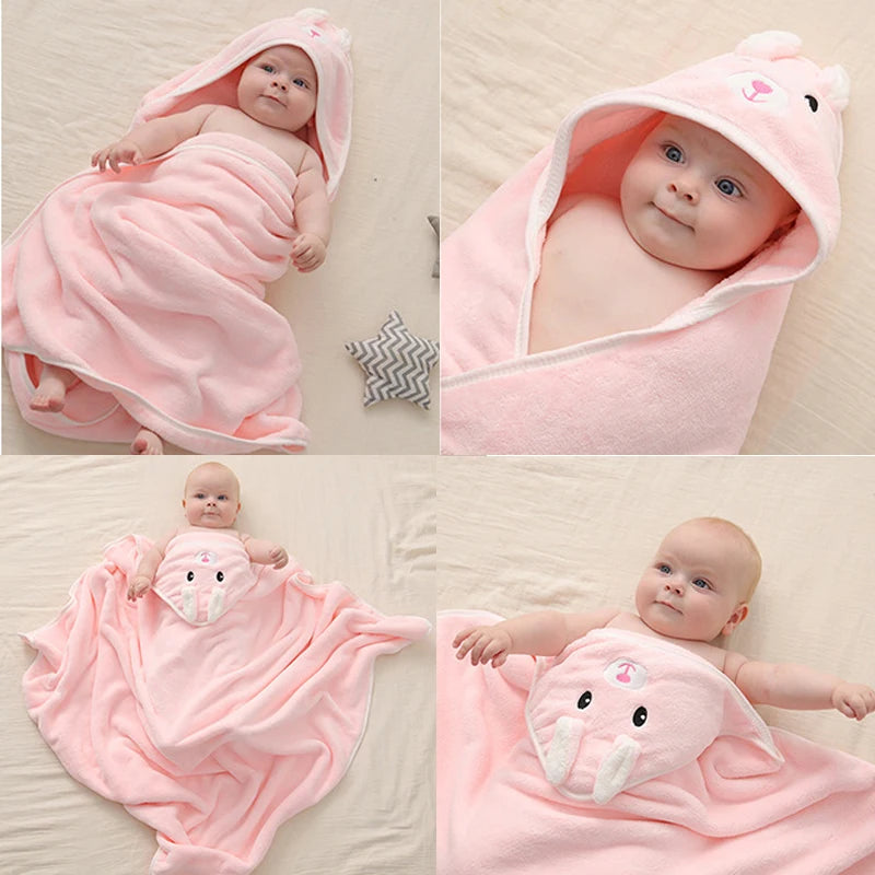 Super Soft Hooded Towels: Warm Swaddle Wrap