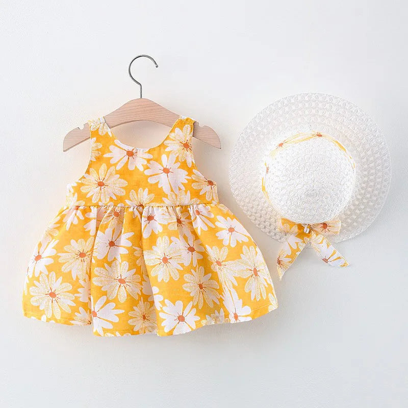 Beach Dresses for Newborn Toddler with Hat