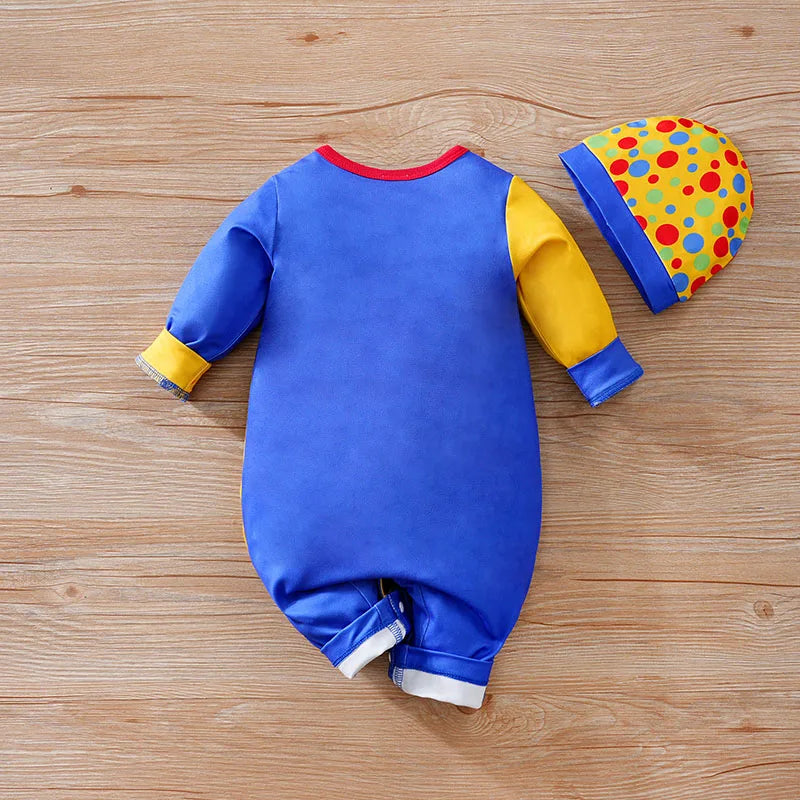 2-Piece Baby Romper & Hat – Cosplay Clown Costume