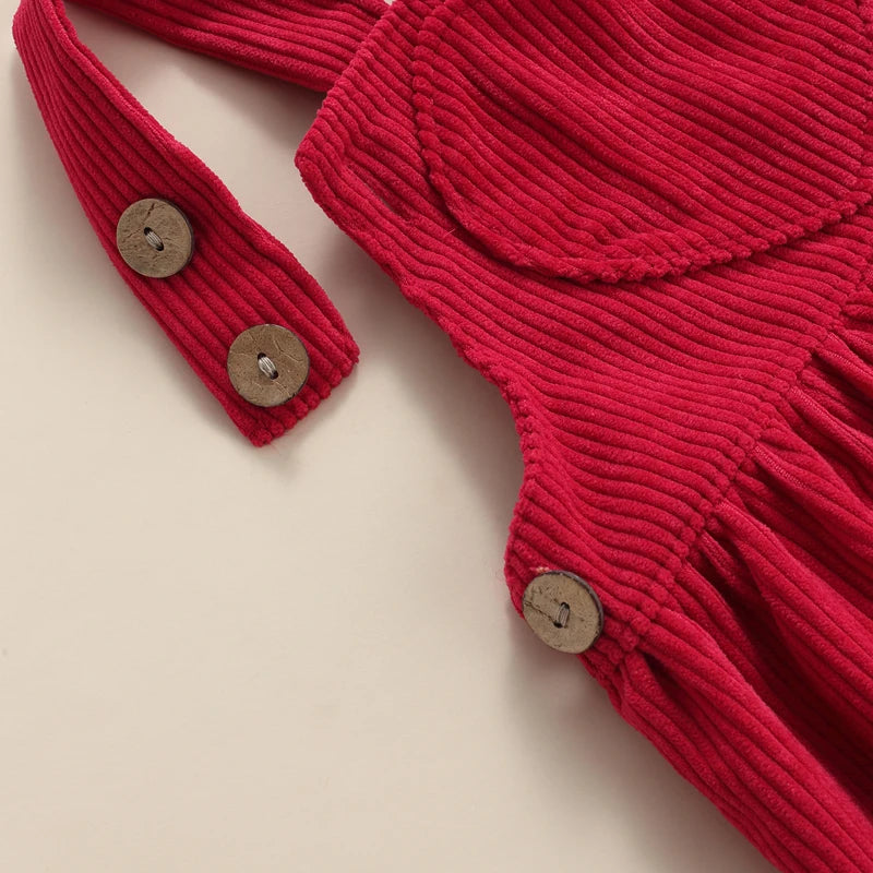 Valentine's Day Outfit for Babies Heart Romper & Corduroy Skirt