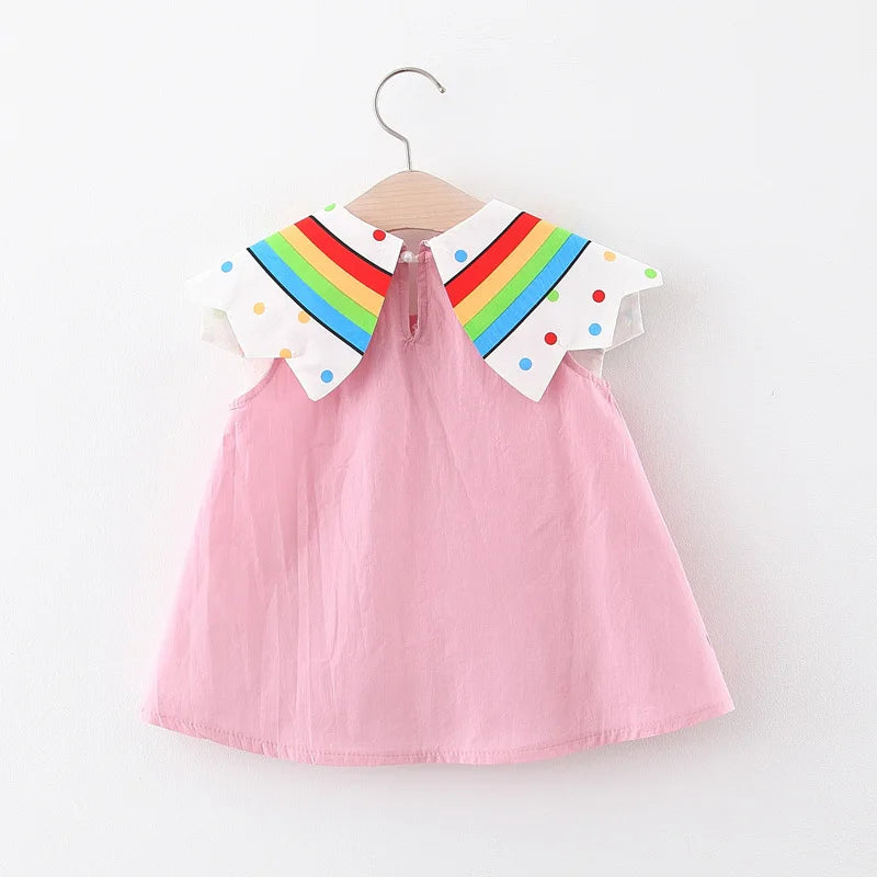 Summer Rainbow Baby Girl Party Dress