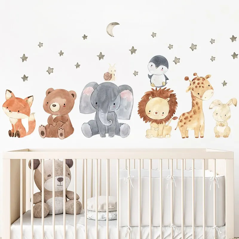 Adorable Safari Pals Wall Stickers for Kids' Rooms