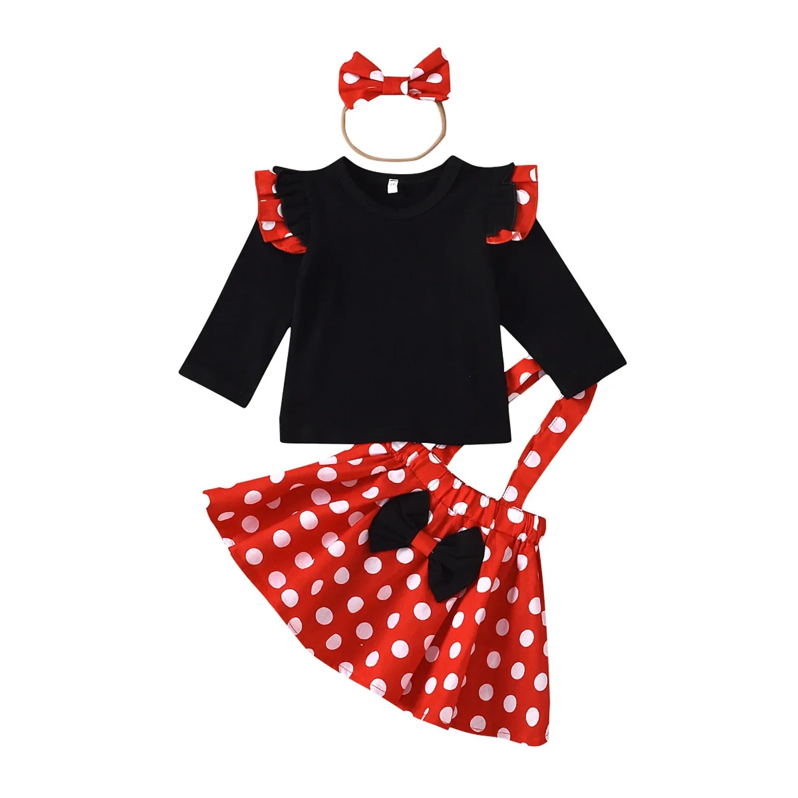 Polka Dot Minnie Dress Set with Headband