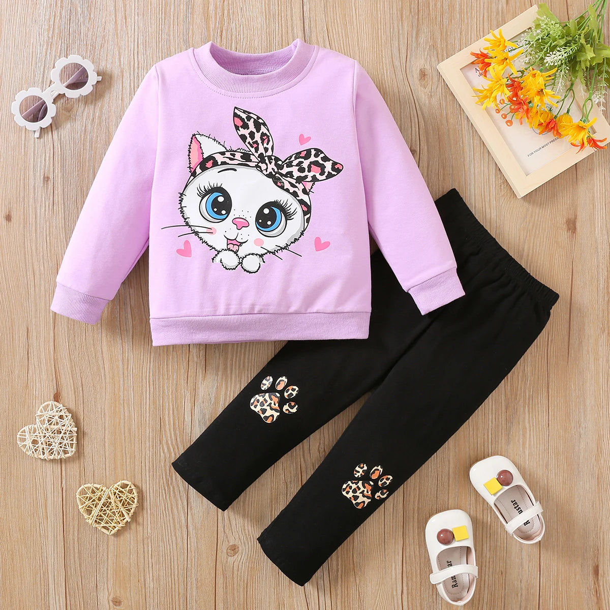 2PCs Cat Print Set