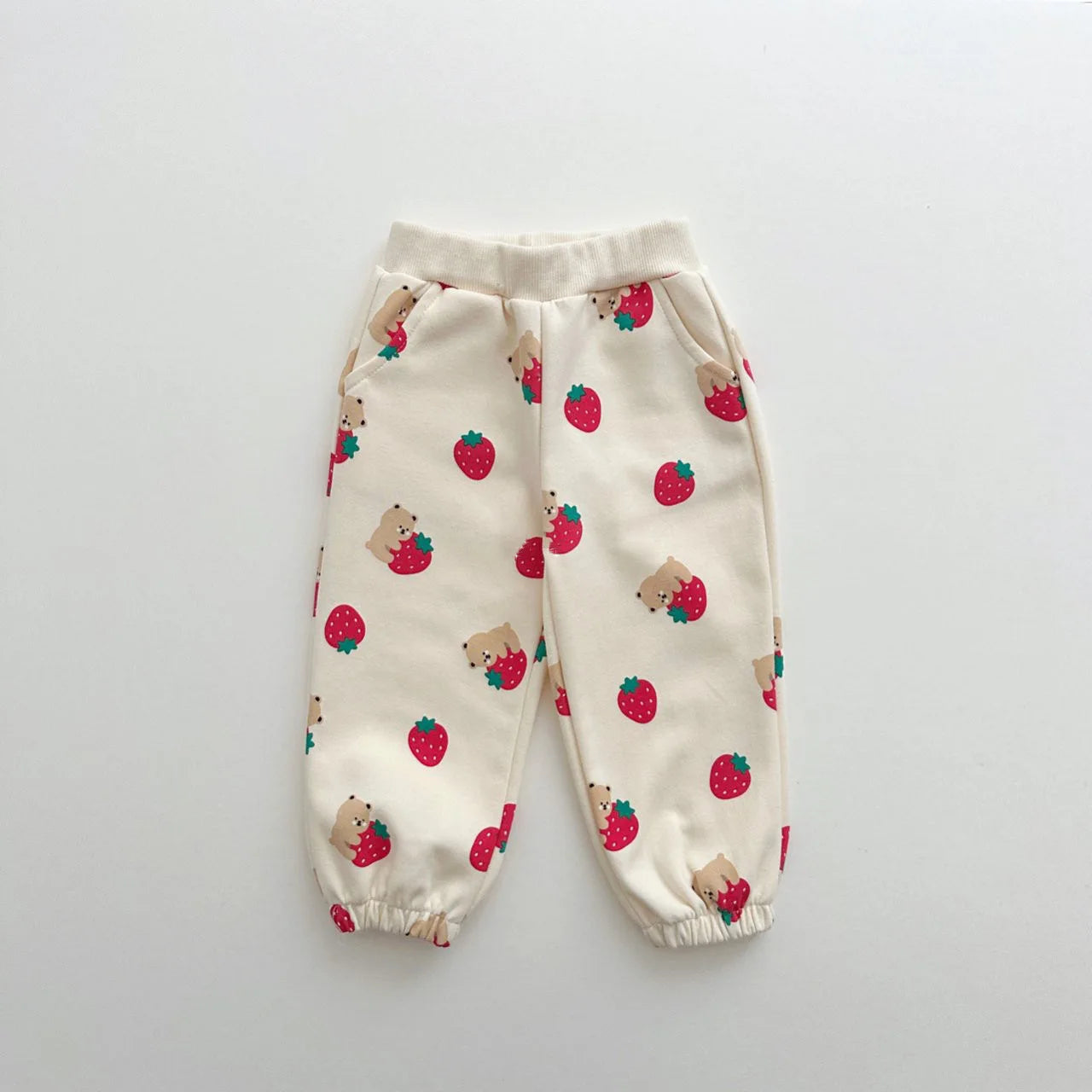 Strawberry Delight Cotton 2PCs Set: Top & Sweatpants