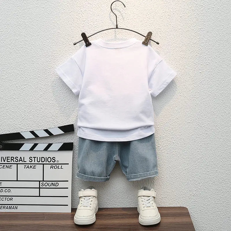 2Pcs Baby Boys T-Shirt and Pants Set