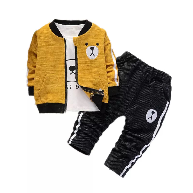 Baby Boy 3-Piece Fashion Cotton Tracksuit with Hood