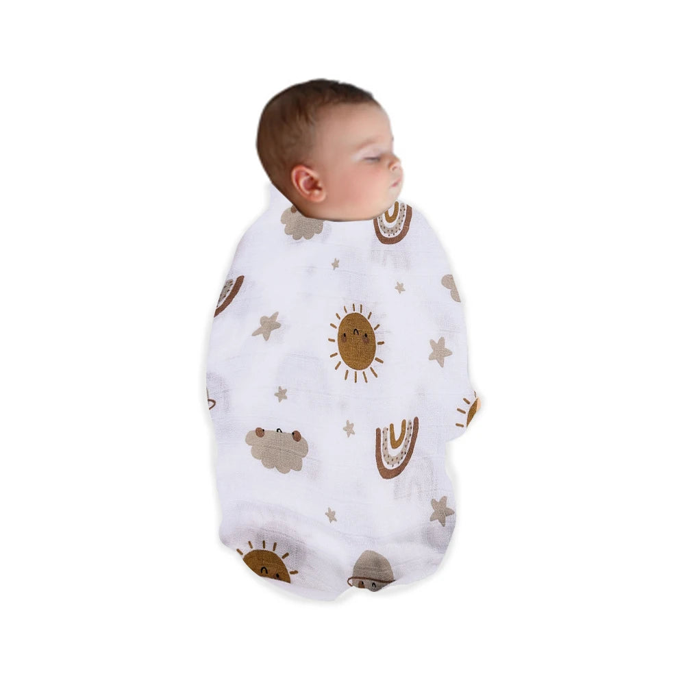 Elinfant Soft Muslin Swaddle Blanket: Cute Prints & Bamboo Comfort