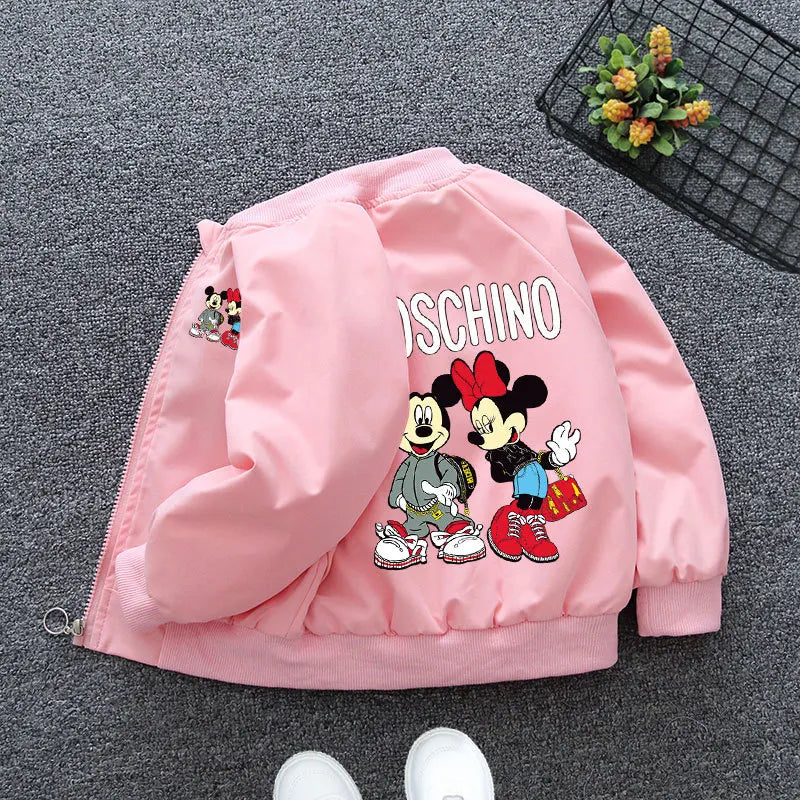 Kids Mickey Minnie Mouse Print Jacket