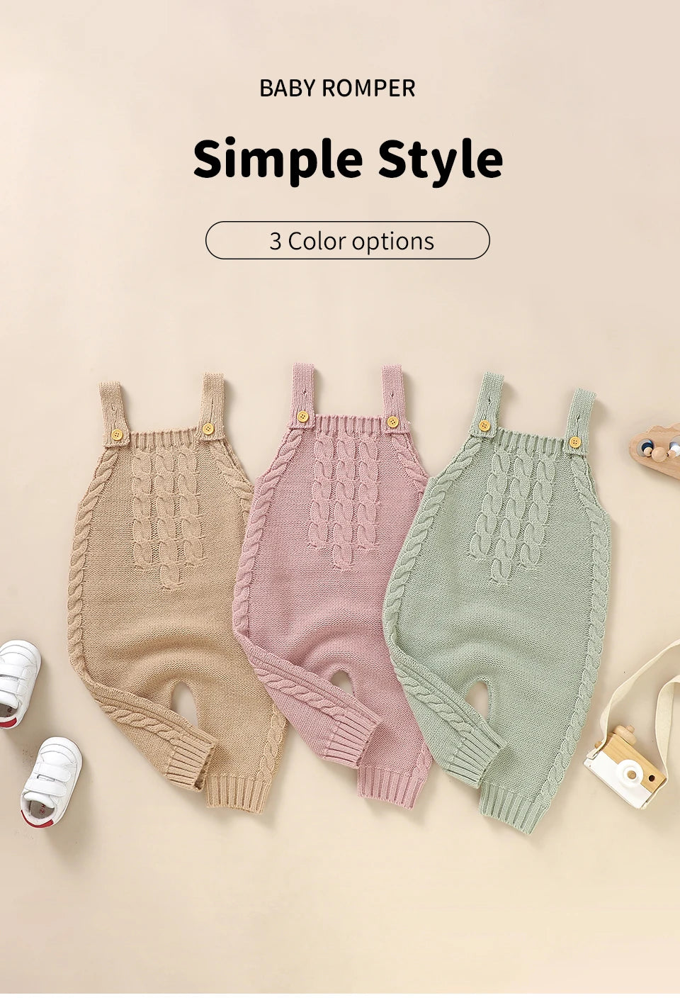 Knitted Sleeveless Soft Baby Romper