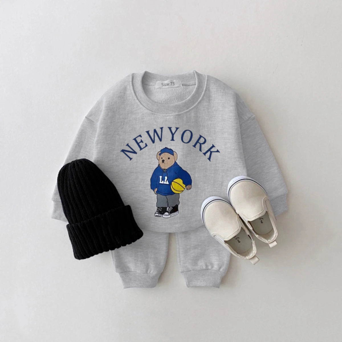 Cute Bear Sweatshirts & Pants Cozy 2-Piece Sets for Kids