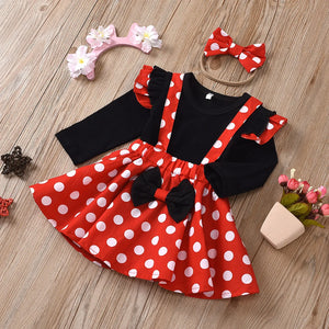 Polka Dot Minnie Dress Set with Headband