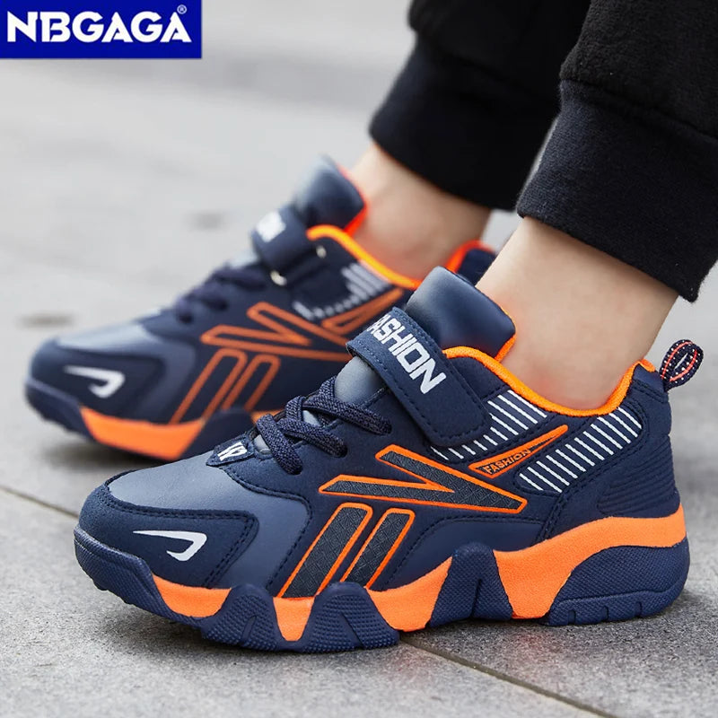 School Sports Fashion Leather Shoes For for 7-12 Years Boys