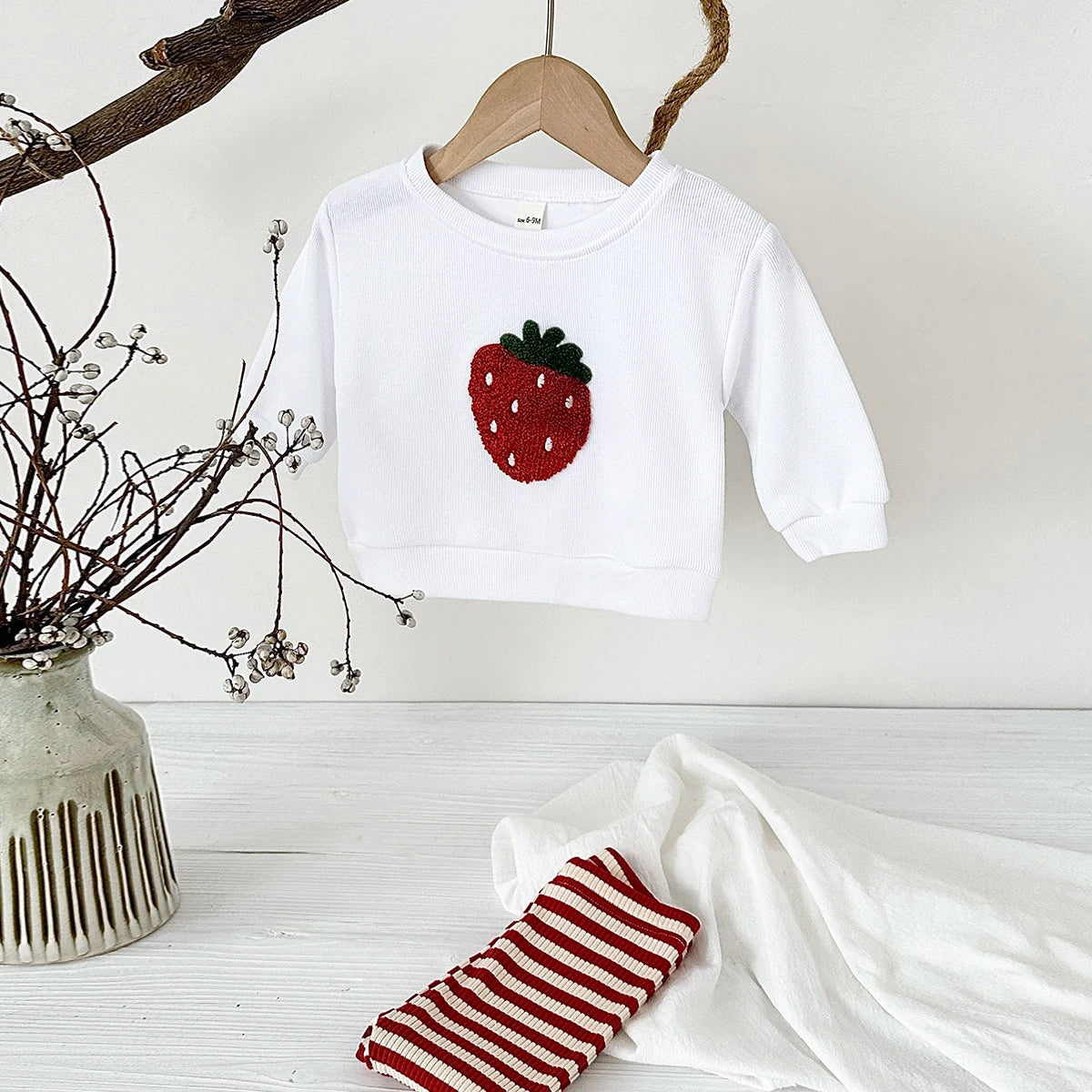 2Pcs Long Sleeved Fruit Pattern Baby Clothing Set