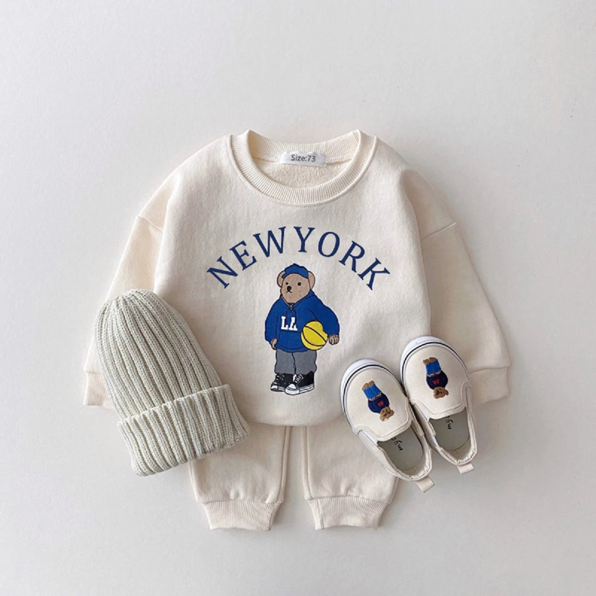 Cute Bear Sweatshirts & Pants Cozy 2-Piece Sets for Kids