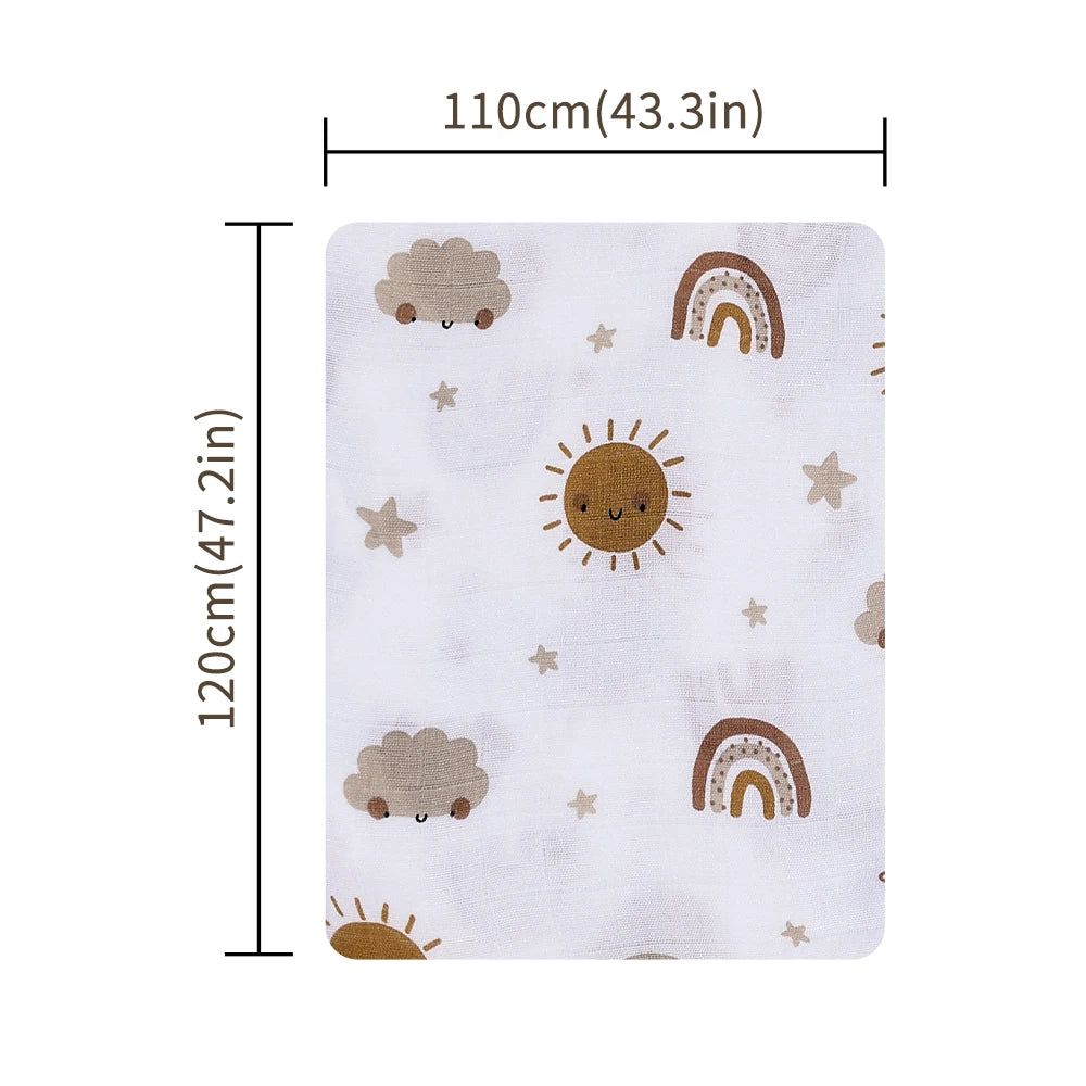 Elinfant Soft Muslin Swaddle Blanket: Cute Prints & Bamboo Comfort