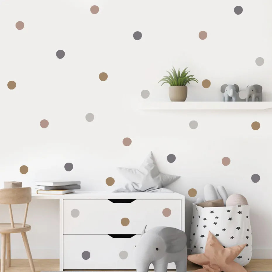 Cartoon Colorful Polka Dots Children Wall Stickers Removable Nursery Wall Decals Poster Print Kids Bedroom Interior Home Decor