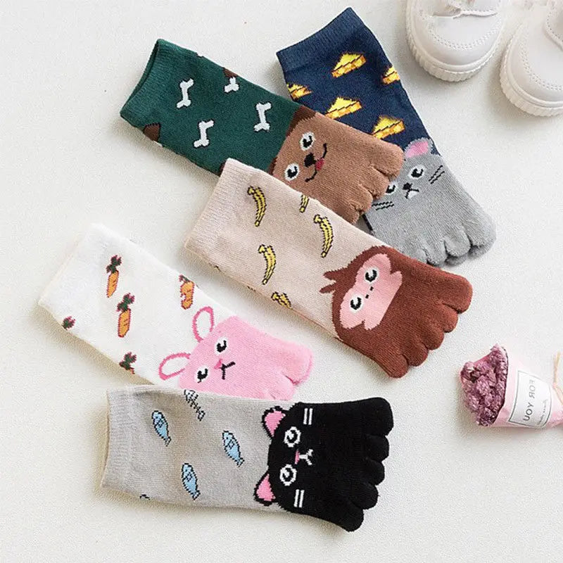 Cotton Animal Toe Socks