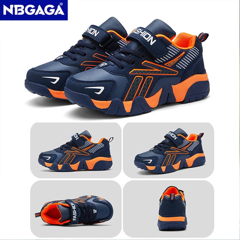 School Sports Fashion Leather Shoes For for 7-12 Years Boys