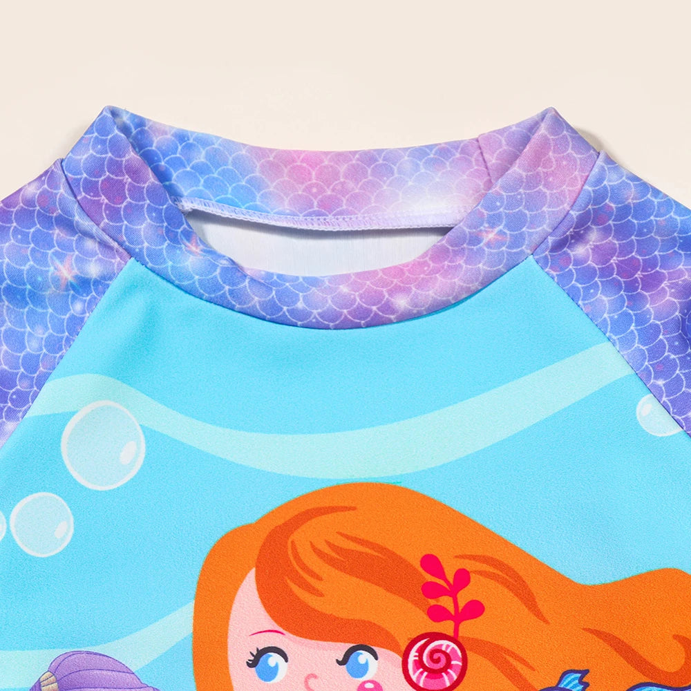 Toddler Girl Mermaid Long Sleeve Swimsuit