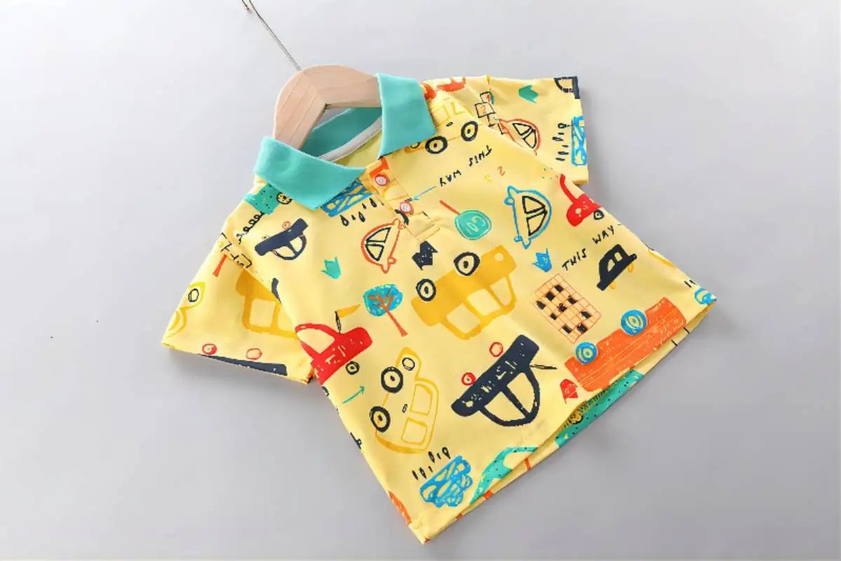 Baby Boys Polo Shirt with Denim Shorts